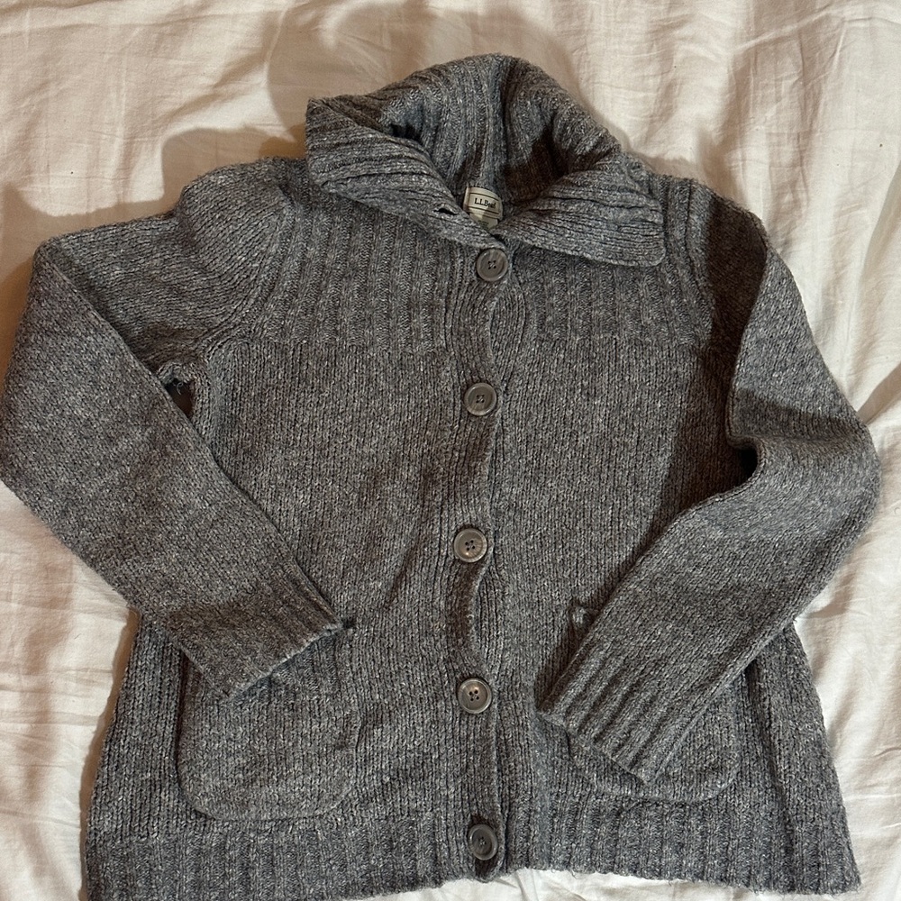 Vintage L.L. Bean Charcoal Gray Knit Cardigan